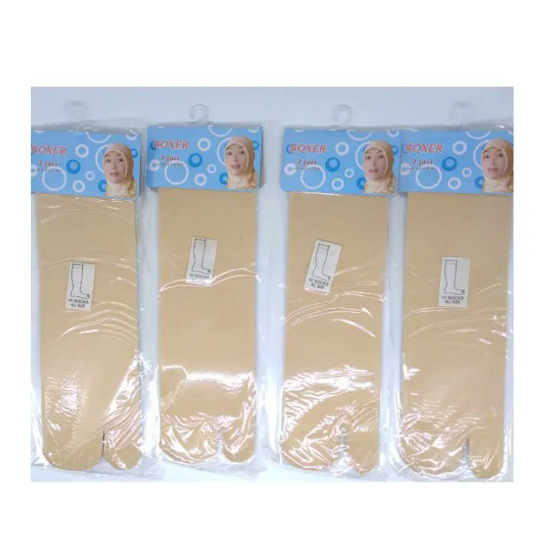 (12 Pasang) Kaos Kaki Stoking Dua Jari Wanita Dewasa Cream Panjang Lembut Nyaman Stocking Remaja Semata Pendek Hitam