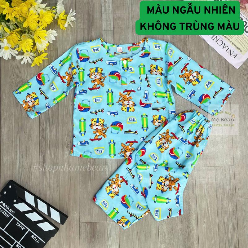 BỘ ĐỒ TOLE BÉ TRAI - TAY DÀI QUẦN DÀI (VẢI TOLE/LANH 2 DA LOẠI 1 - MÀU NGẪU NHIÊN)