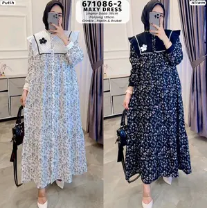 Maudy Maxi Dress Gamis Wanita Midi Dress - Model Terbaru - Rayon, Simple, Lebaran, Dewasa, Kondangan, Syari, Pesta, Mewah, Remaja, Muslim