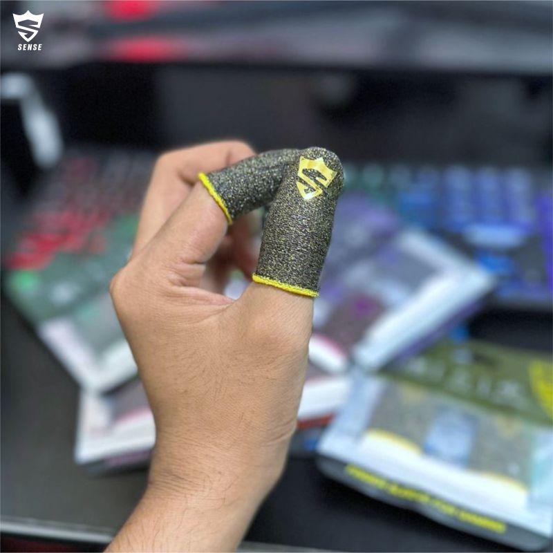 SENS Sarung Jempol Game V2 Carbon Fiber Logo Reflektif Kualitas Super Responsif Anti Ghost untuk Gamers