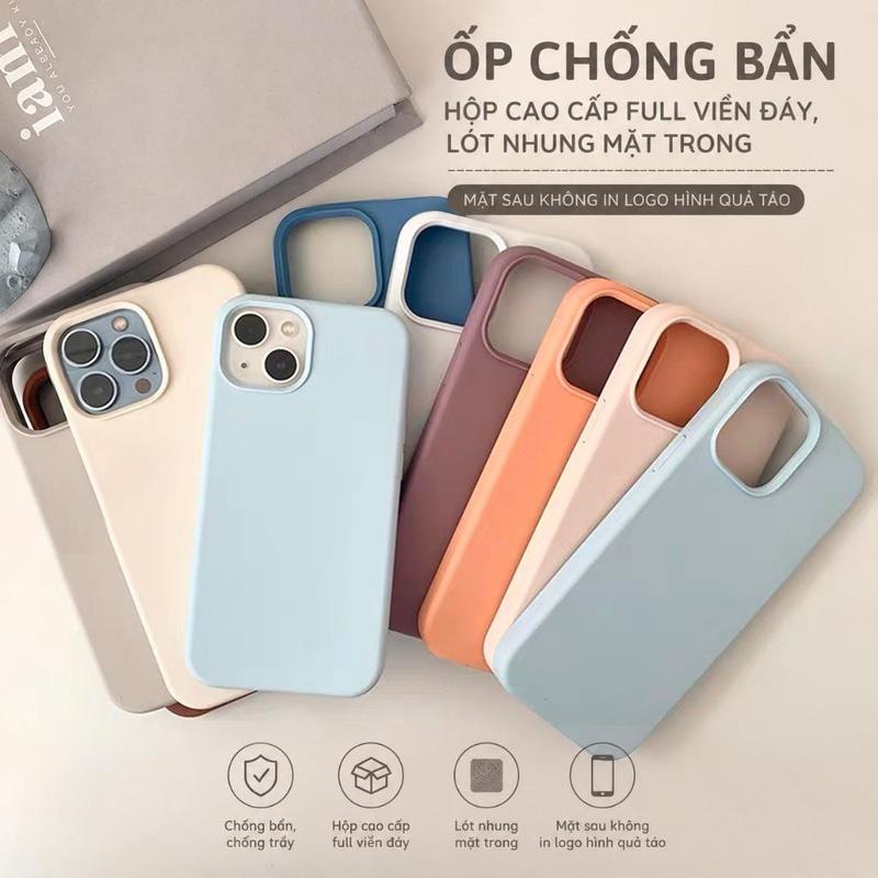 Ốp lưng chống bẩn iphone full viền lót nhung dành cho ip 7plus x xsmax 11 12 13 14 15 16 17 18 pro max promax plus 12promax