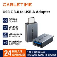 Gambar CABLETIME Adapter OTG USB Type C to USB 3.0 Female - CP71  Black dari Inprotek Kota Administrasi Jakarta Barat 4 Tokopedia