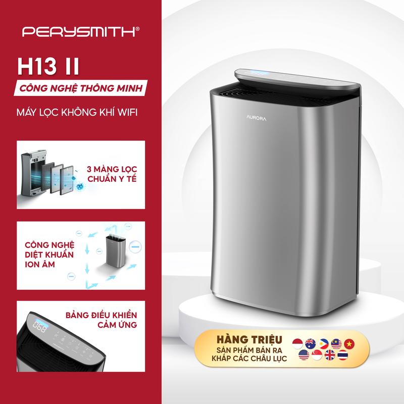 PerySmith H13 II Máy Lọc Không Khí Thông Minh Aurora, Kết Nối Wifi, Điều Khiển Bằng App PerySmith