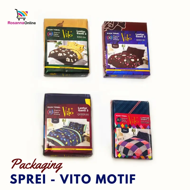 Vito - Sprei Set Fitted 180x200 | 160x200 | 120x200 Motif Minimalis Aesthetic 8