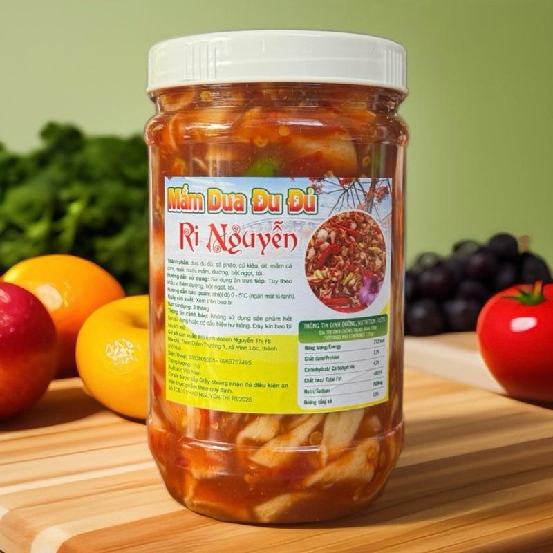 Mã Trải Nghiệm 1 hủ Mắm Dưa Đu Đủ Thập Cẩm Huế 550gr - Gia Vị Ẩm Thực Việt Nam - Chua Cay