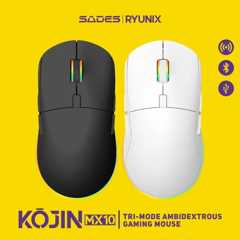 Sades Ryunix Kojin MX10 / MX-10 Triple Mode Wireless Gaming Mouse 0