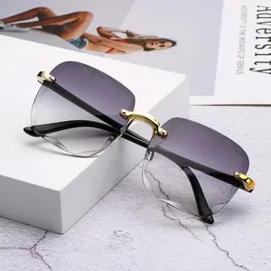 Kacamata Hitam Korea Wanita Tanpa Bingkai Fashion Eyewear Sunglasses