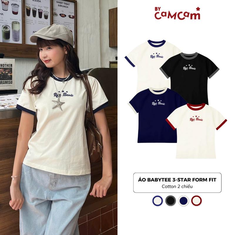  Áo Thun Babytee 3-Star Form Fit Regular Bycamcam Cotton 2 Chiều Đứng Form ABN297 