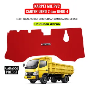 Karpet Mie Mie Mie PVC untuk Mitsubishi Canter UERO 2 & UERO 4 2007-2021 Garansi Presisi 100% Uang Kembali 12 Warna Gratis Topi Eksklusif