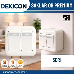 SAKLAR LAMPU OUTBOW ENGKEL SERI STOP KONTAK SAKELAR LAMPU PUTIH SWITCH LAMP PREMIUM DEXICON SNI