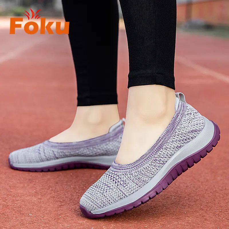 FOKU Sepatu Wanita Santai Sepatu Sneakers Wanita Sepatu Slip On Wanita Terbaru
