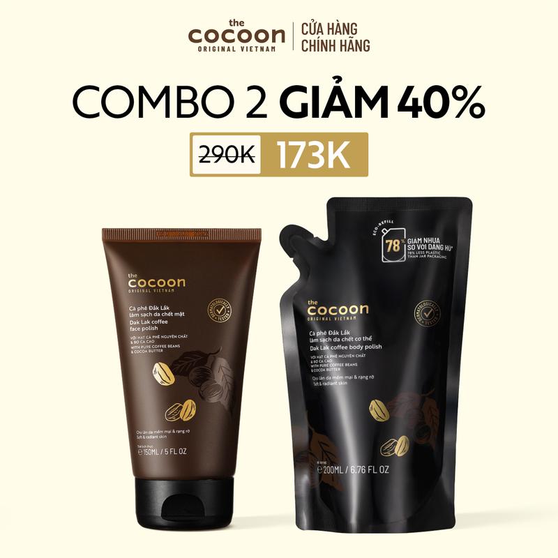 COMBO 1 Tẩy da chết mặt cà phê Đắk Lắk Cocoon cho làn da mềm mại & rạng rỡ…