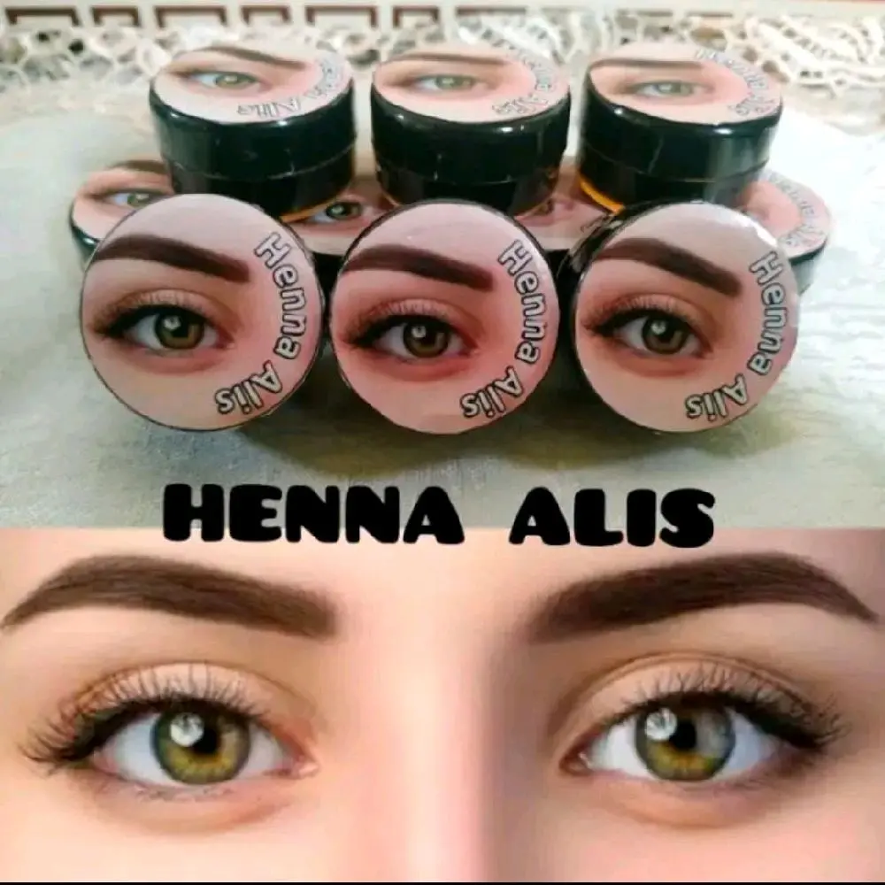 HENNA ALIS TAHAN LAMA Halal Coklat & Hitam Pot untuk Wajah