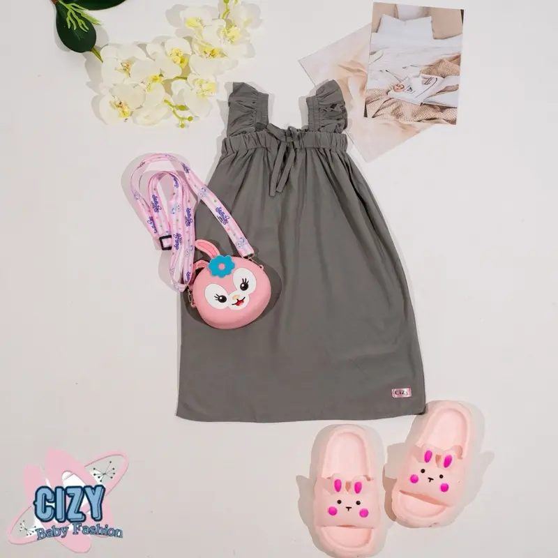 Dress karet anak dress karet dada rayon 1-3tahun