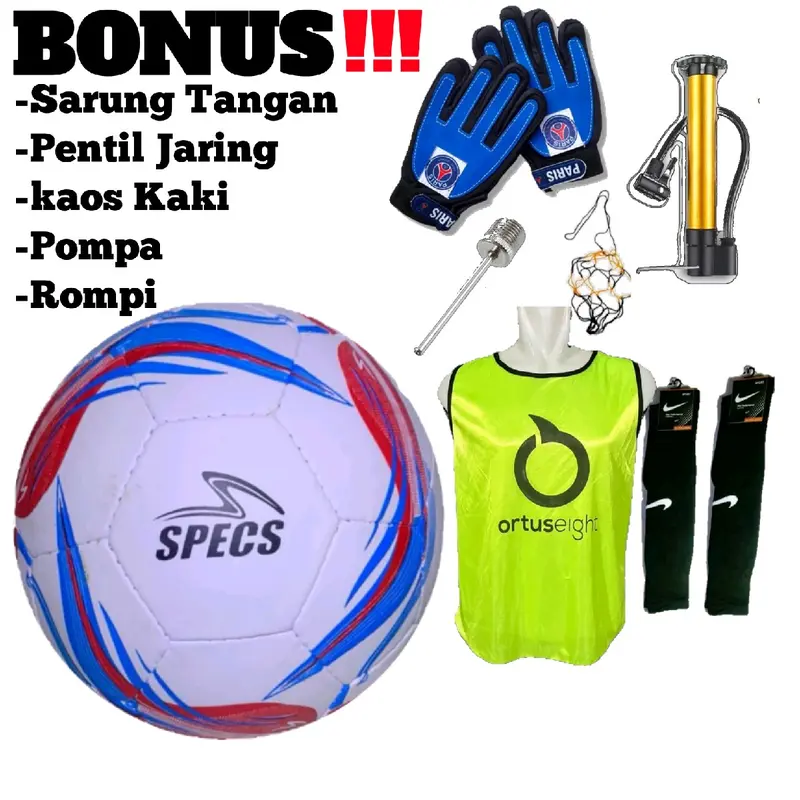 Bola Sepak Berkualitas Super untuk Anak-Anak Size 5 dengan Bonus Sarung, Jaring, dan Pompa - Outdoor 1