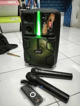 Product Review of Speaker Bluetooth FLECO F-8808 LED 8 Inch Free 2 Mic Wireless Karaoke + Remote - Speaker Karaoke Full Bass FM Radio digital from L**a P**s L**n G**l 2