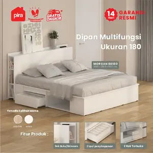 PIRA - Morgan BD 180 Dipan / Ranjang / Tempat Tidur dengan Laci Penyimpanan