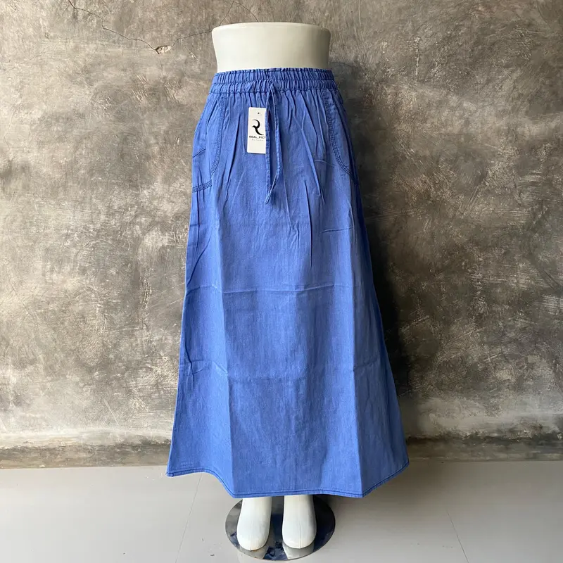 Rok Wanita bahan soft denim BB 40kg sampai 80kg Panjang Jeans 1
