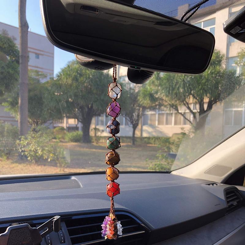 Car Irregular Crystal Pendant, 1 Car Hand-woven Car Interior Pendant, Car Interior Pendant, Decoration 2