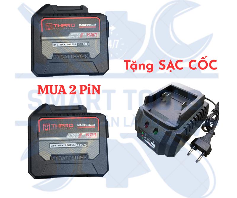 MUA 2 TẶNG SẠC PIN 20CELL THPRO - Lõi xám - Chống ngắt tải máy mài khoan bê tông khoan ,...