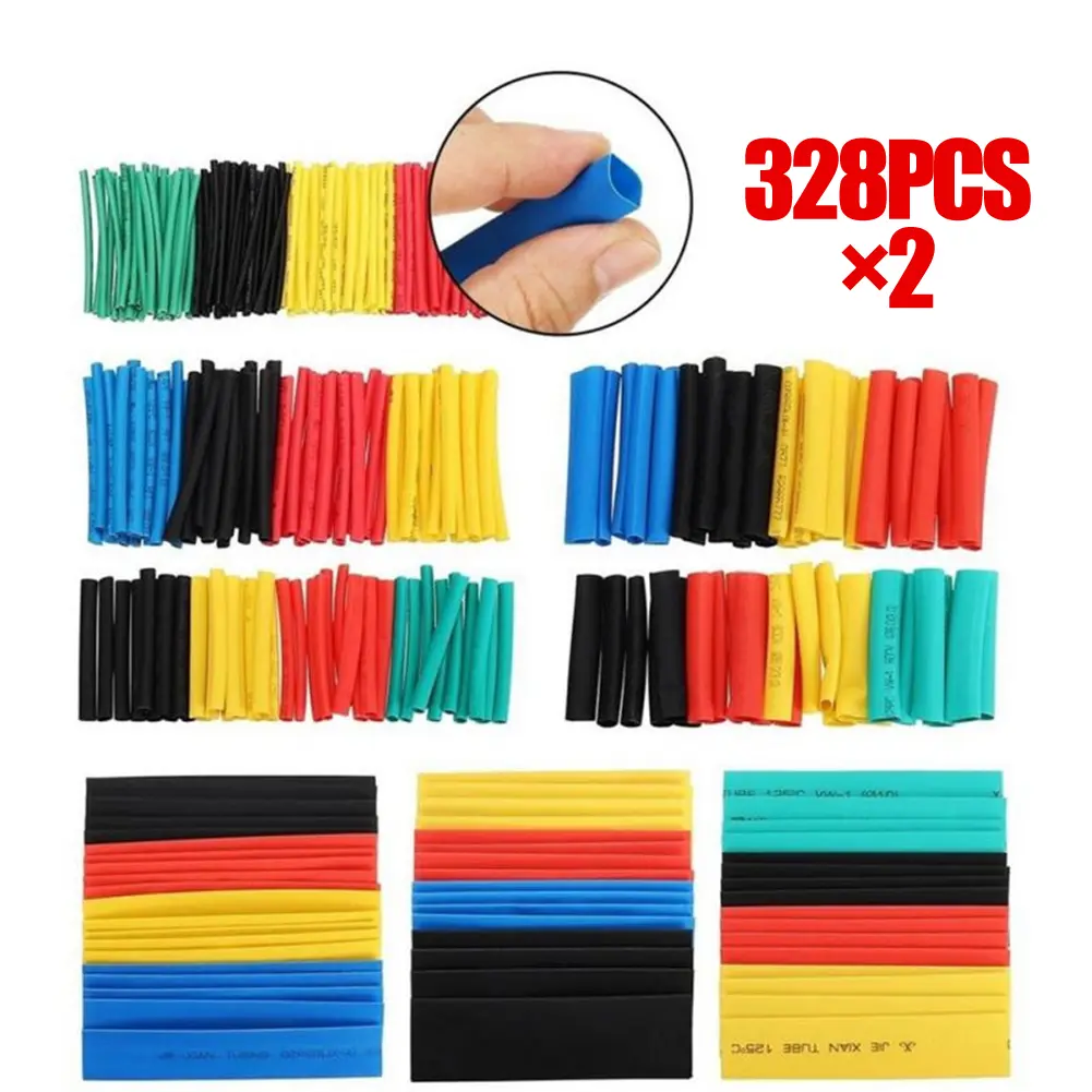 Bộ Ống Co Nhiệt Polyolefin, 328 / 656 CÁI, Phân Loại Bọc Cáp Dây 2: 1, Bộ Ống Cách Nhiệt Điện, Cho Dây Và Cáp, Tay Áo Nhiều Màu