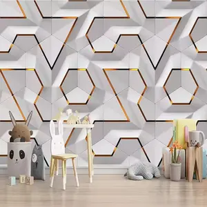 Wallpaper Stiker Dinding Walpaper Motif Geometris 3D