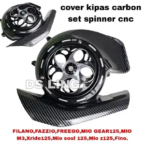 COVER TUTUP KIPAS CARBON PLUS SPINNER CNC MIO M3,FAZZIO,Filano,MIO Z 125,FINO 125,MIO GEAR 125,MIP SMILE,MIO SPORTY/ TUTUP KIPAS SPINNER MOTOR CNC CARBON COVER KIPAS SPINER Motorcycle