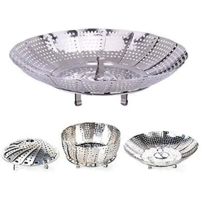 Kukusan Bentuk Bunga Fleksibel Steamer Stainless Multifunctional Retractable Tatakan Kukusan Serbaguna Bisa Dilipat