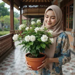 Bibit indukan melati tumpuk ( melati telur)  berbunga siap tanam