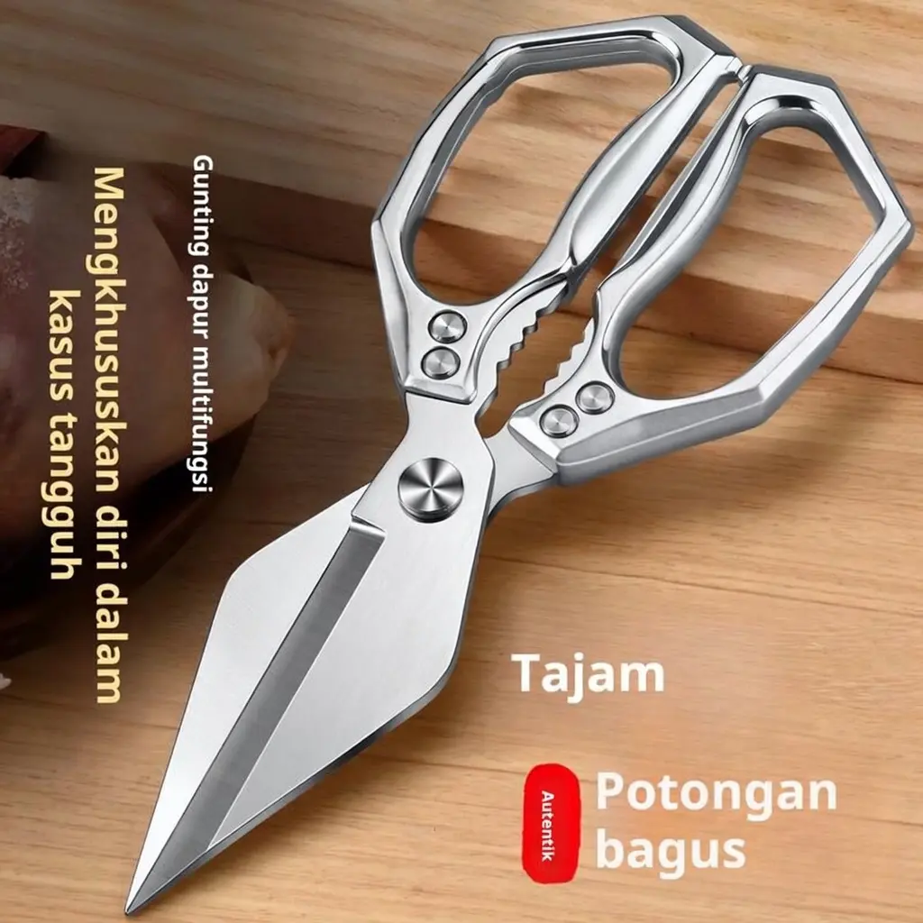 【COD】Gunting dapur, paduan baja berkekerasan tinggi, tajam dan kuat, gunting tulang ayam, gunting baja tahan karat, gunting berkepala besar untuk tulang ayam, bebek, dan angsa