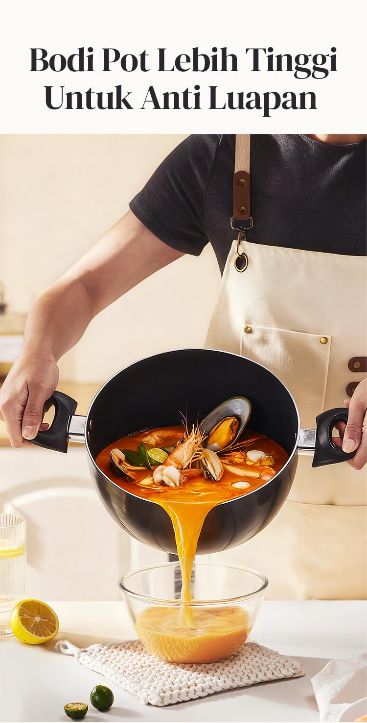 Redchef Nonstick Ceramic Rock Sea 7 Pcs Cookware Set Non PFAS& PTFE& PFOA Suitable for All Stoves Wok Frying Pan