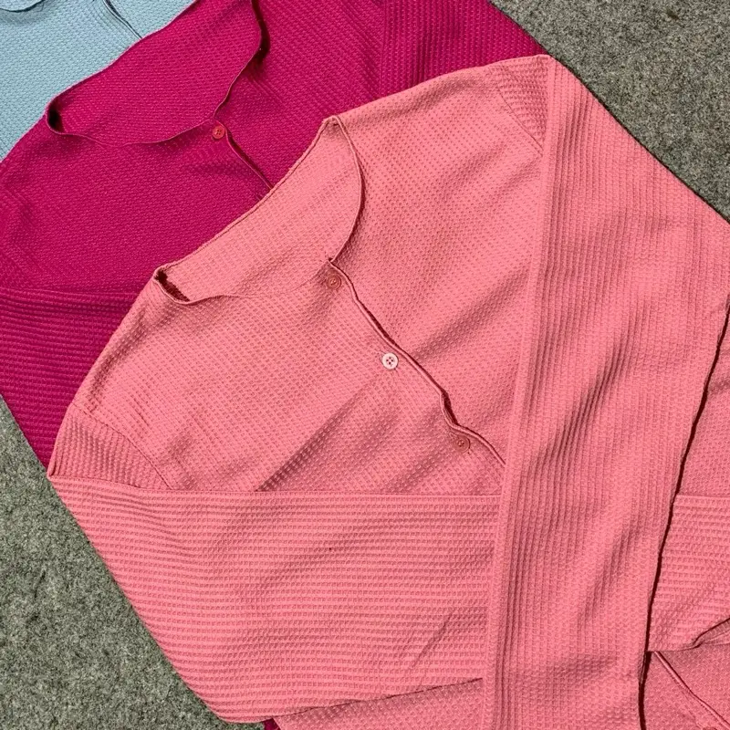 Cardigan Waffer Korean style crop top wanita Lengan Panjang baju atasan Wanita cantik ,Tebal premium Kancing Cewek