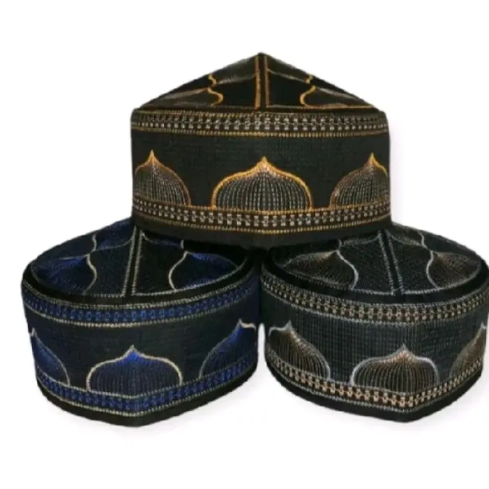 Peci/kopiah Bordir_songkok_pakistan_temboro_solmed. dewasa/anak Nyaman Tebal Pria Motif Kain