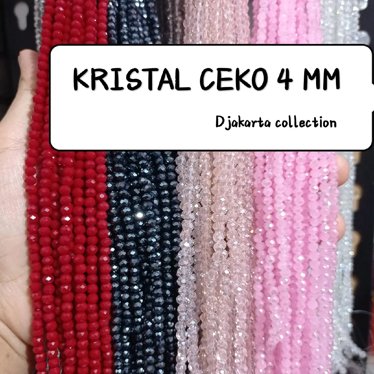 CEKO 4 MM MANIK MANIK KRISTAL CRYSTAL CEKO BAPAU GEPENG BAHAN CRAFT KERAJINAN TANGAN