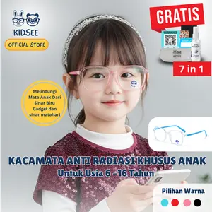 KIDSEE Kacamata anak ANTI RADIASI Super LENTUR Gaya LENSA  BLUERAY Laki laki dan perempuan 4-12 Tahun  GRADE PREMIUM Kids FRIENDLY Minus NORMAL untuk HP TV Lentur Ringan BAHAN TR90  Lensa Anti Radiasi - Blueray - Photocromic - Bluecromic