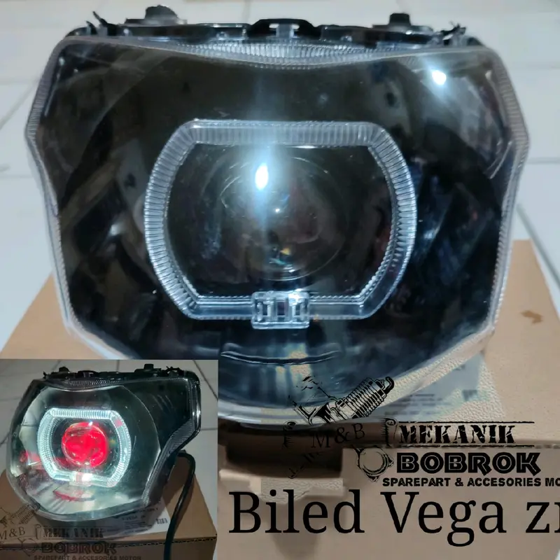 Biled Lampu Depan Vega ZR Full Set Reflektor Tinggal Pasang Super Terang 0