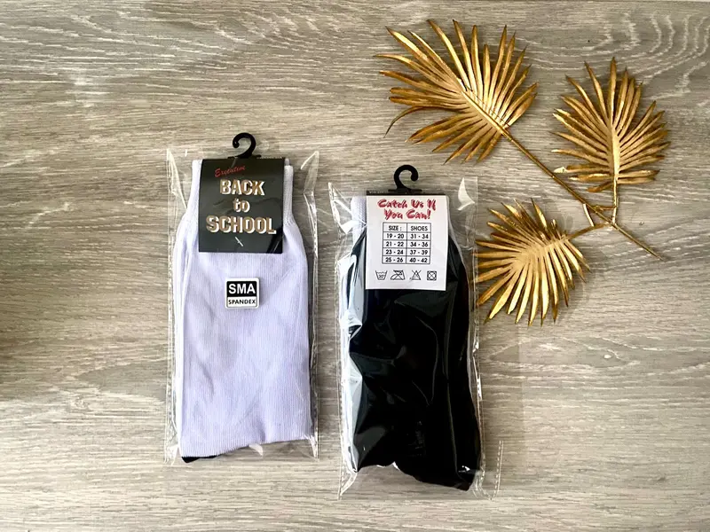 Kaos Kaki Anak Sekolah SD SMP SMA Hitam Putih 3 Pasang Termurah Sudah Kemas - Fashion 1