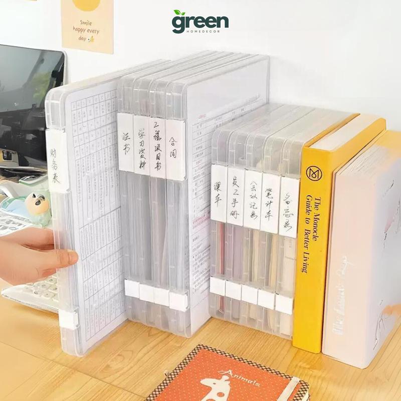 Hộp Đựng Tài Liệu A4 Trong Suốt Có Khóa Cài Chống Bụi, File Hồ Sơ Để Bàn Gọn…