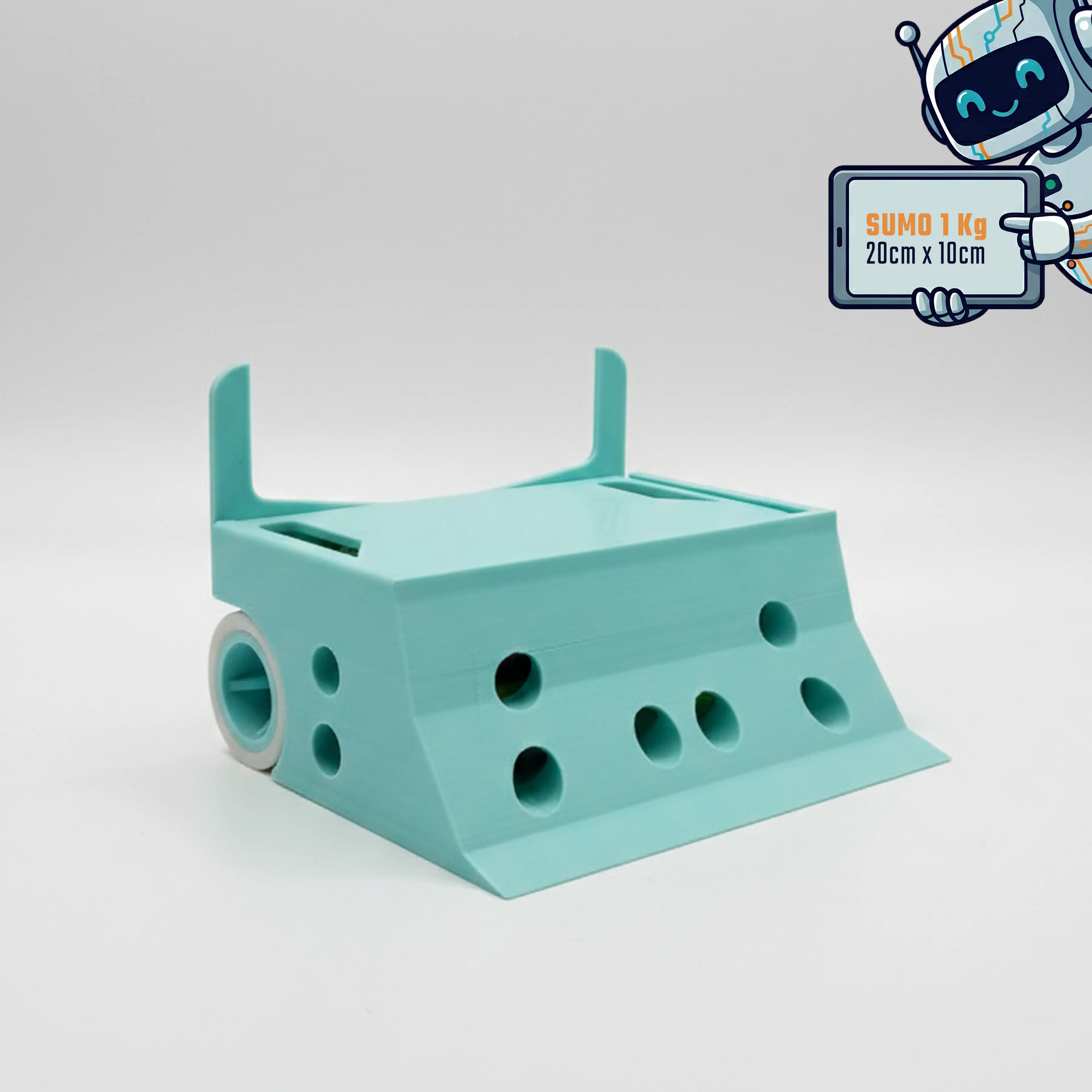 1KG Chasis Robot Sumo Bisa Auto atau Kontrol PS3 Standard Lomba Berat 1KG - full 3D Print (PETG)