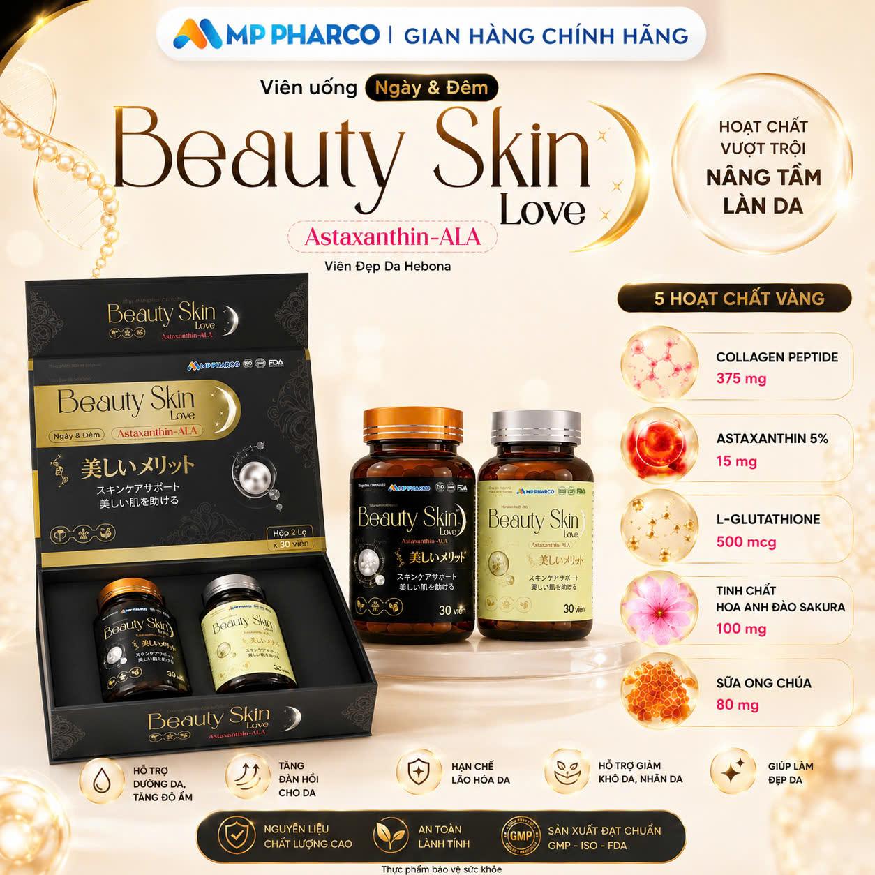 3 Combo hỗ trợ Nám (TPBVSK Hoàn Xuân B.V 60 viên và TPBVSK Vitamin C Pluzz hộp 60 viên & TPBVSK VIÊN ĐẸP DA HEBONA BEAUTY SKIN LOVE 60 viên) Hỗ trợ làm sáng da ,hỗ trợ chăm sóc da nám(MP02g)