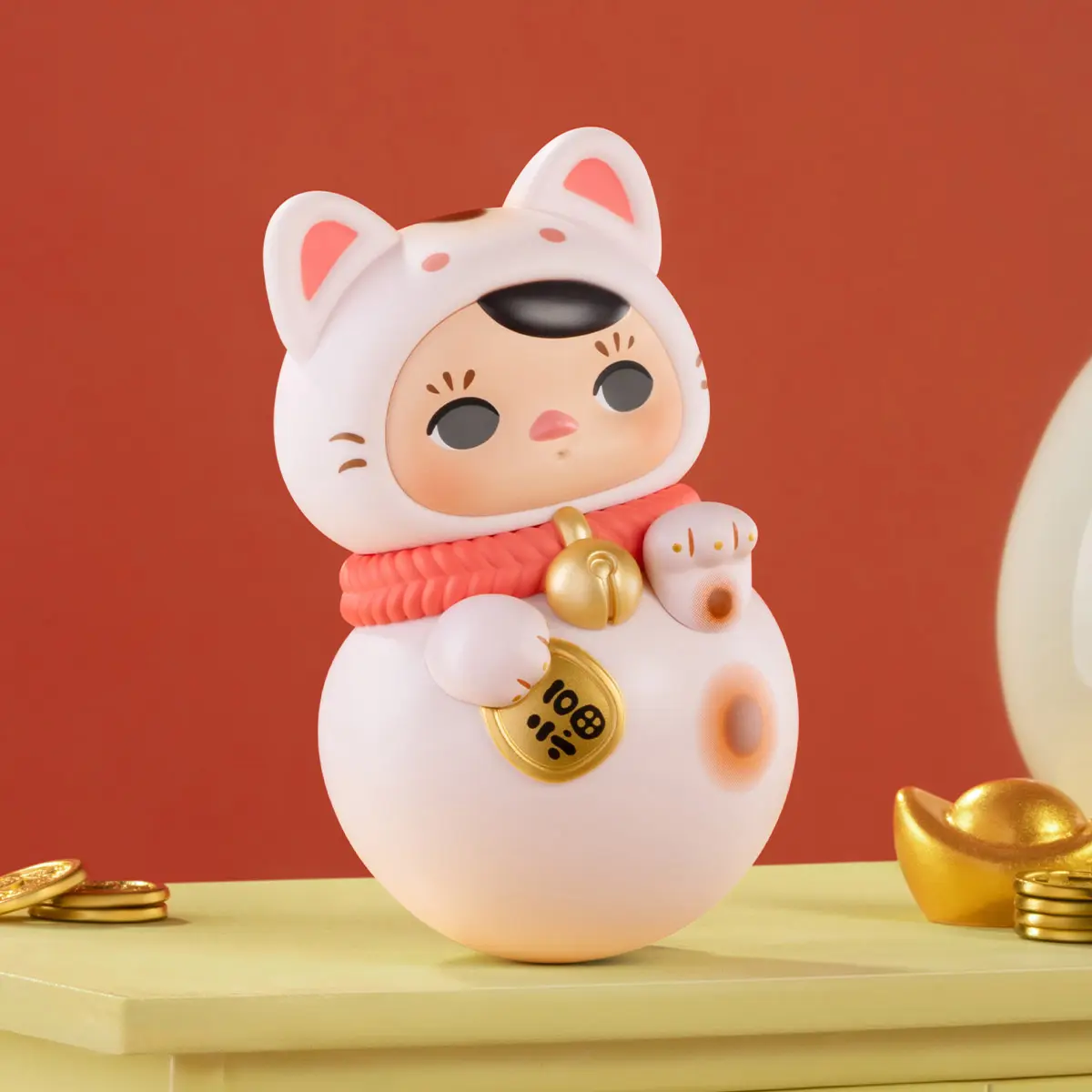POP MART PUCKY Roly Poly Kitty Series Figures cute tumbler Ornaments Figure blind box toys