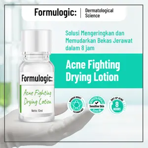 Formulogic: Acne Fighting Drying Lotion 10 ML | Kempeskan Jerawat Semalaman | Drying Lotion SOS untuk Jerawat Meradang & Matang