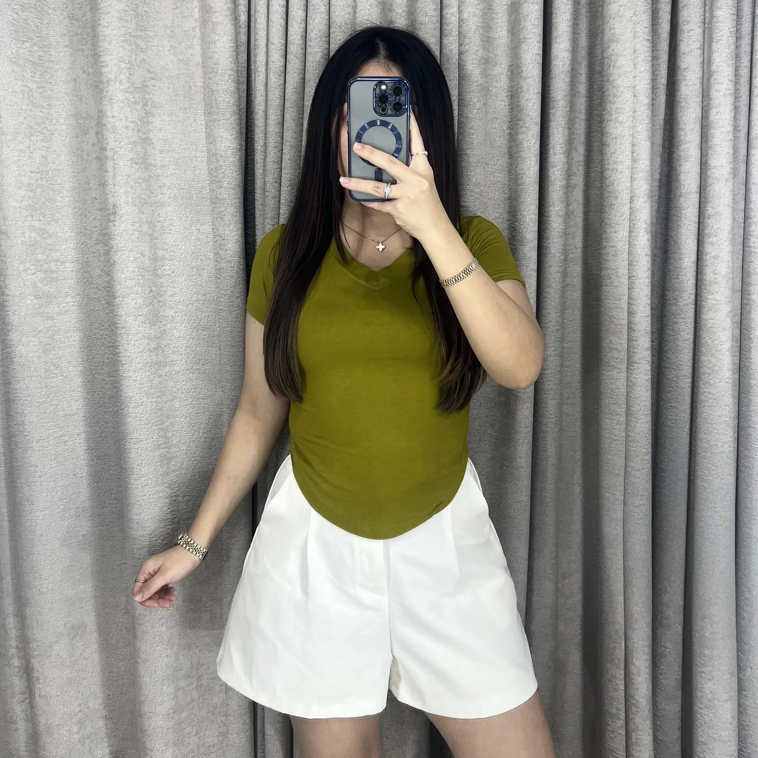 Neva Kaos Vneck Oval Polos Wanita