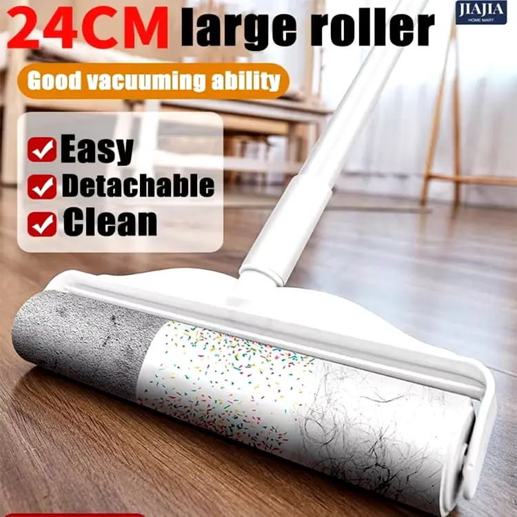 SG <CHEAPEST> Dust Hair Lint Roller Stick Retractable Fur Cat Dog Pet Clothes Cleaning Sticking Paper Sticky Tearable Duster Remover Lint Catcher Broom Dustpan Roller Refill Magic Broom