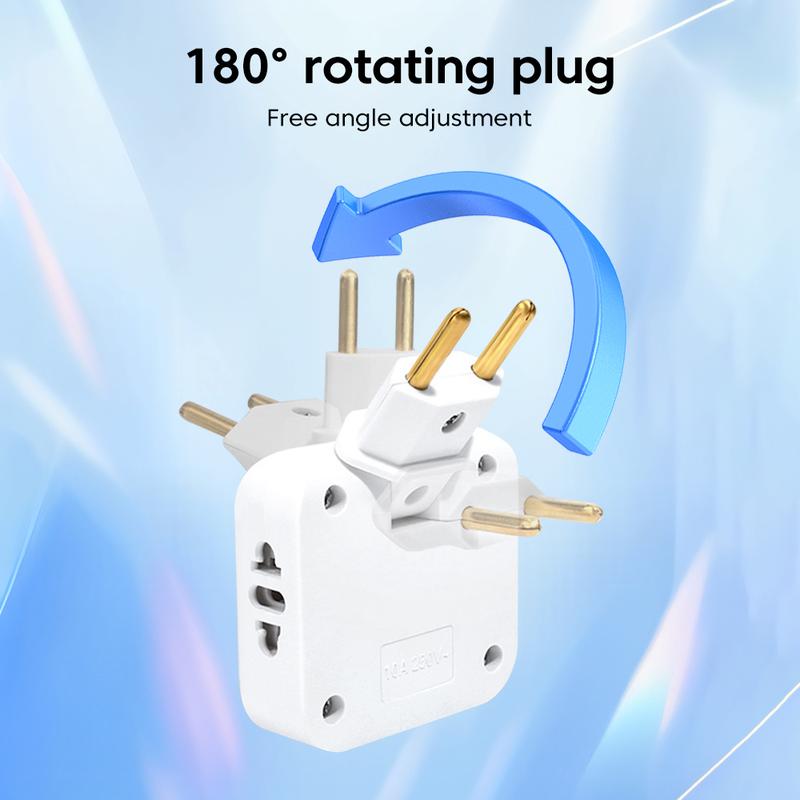 Ổ cắm có thể xoay 180 độ, Bộ chuyển đổi phích cắm EU 3 trong 1, Bộ chuyển đổi phích cắm EU 4,8MM / 4,0MM, Phích cắm mở rộng EU du lịch, Nhiều phích cắm, Ổ cắm bộ điều hợp ổ cắm không dây mỏng 4