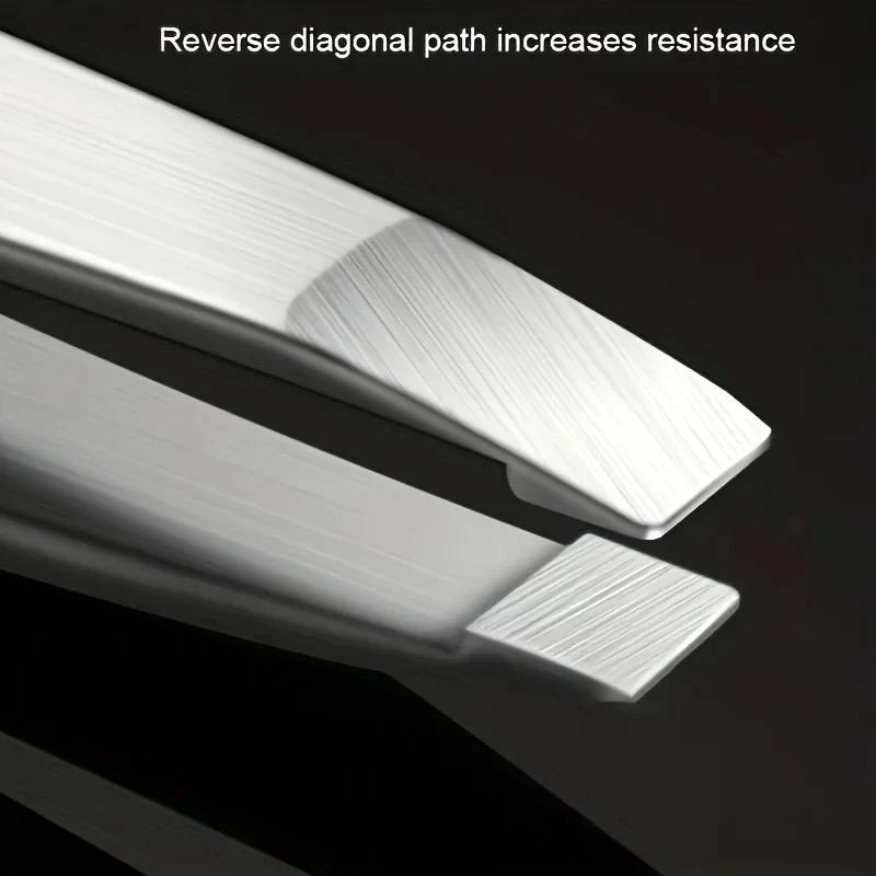 Product Introduction of 4Pcs Precision Stainless SteelTweezers For Eyebrow HairFacial Hair Removal,Splinter, Blackhead Slant TipAngle Tip Pointed Tip Makeup Durable Cosmetic 6