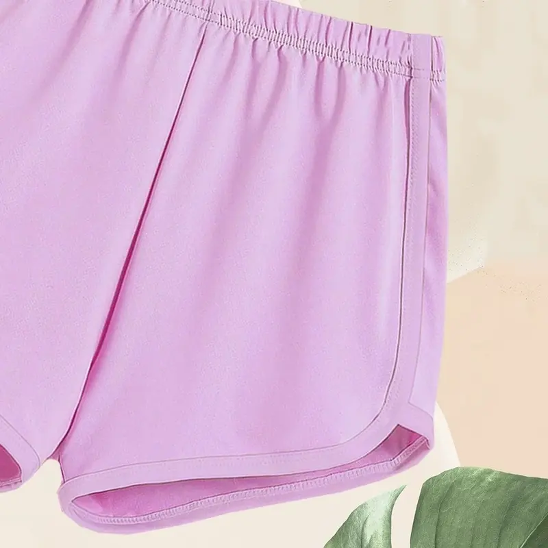 Setelan baju anak perempuan polos celana pendek umur 1 2 3 4 5 6 7 8 9 10 11 12 tahun Katun Parsel set hotpants 4