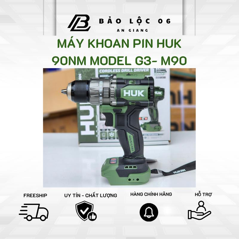  Hukan Máy Khoan Pin 13mm G3-M90 Lực Siết 90Nm Tốc Độ 2000v phút Động Cơ Brushless Tặng Thổi Phản Lực Bảo Hành 12 Tháng 