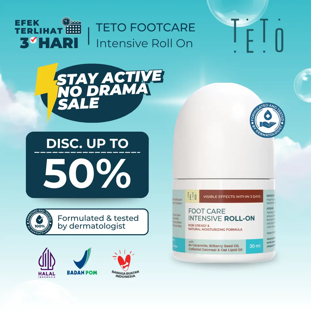 [BIG SALE] TETO Foot Care Intensive Roll On 30ml perawatan memperbaiki kaki kering, kasar & tumit pecah-pecah