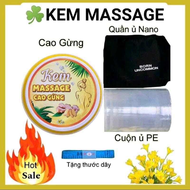  Kem Massage Cao Gừng  Tặng cuộn quấn size lớn 400g và quần ủ - Mẫu cải tiến 250gam- Trang Nguyễn Shop 